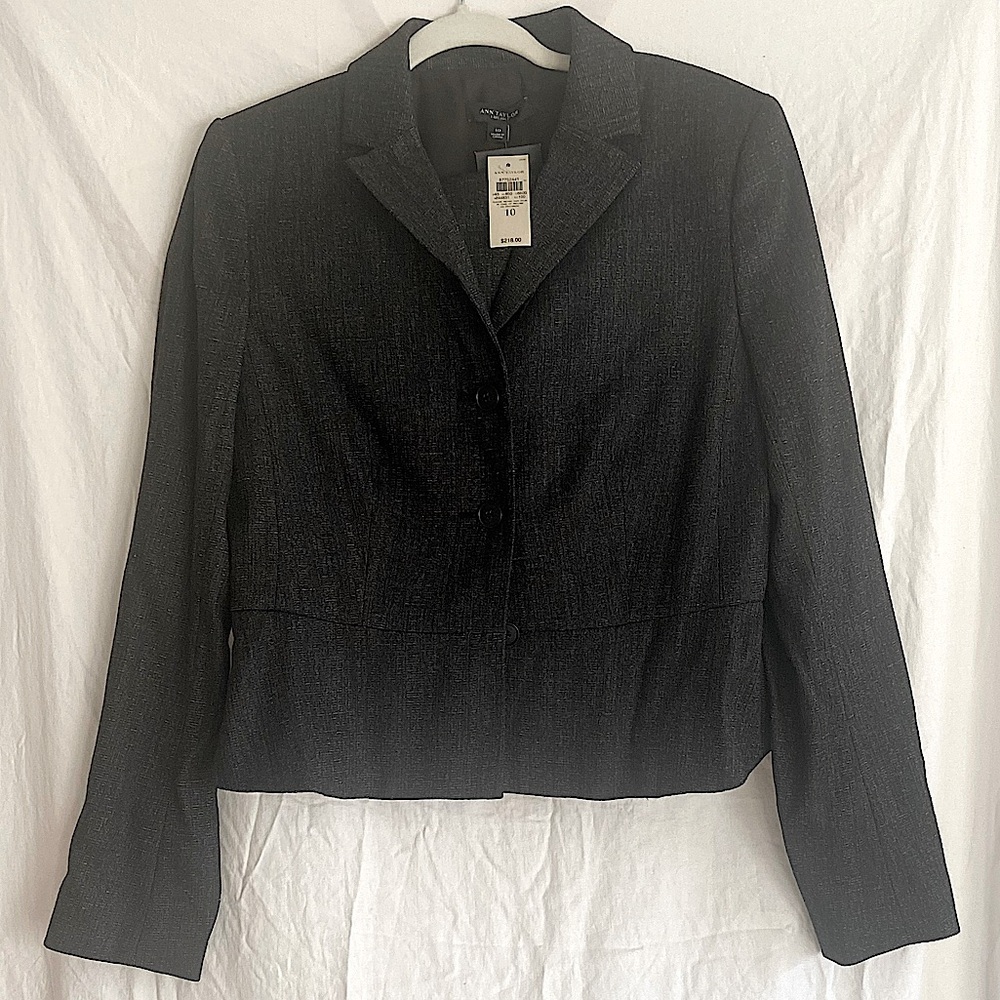 Brand New with Tags Size 10 Ann Taylor Black Button-up Peplum Suit Jacket